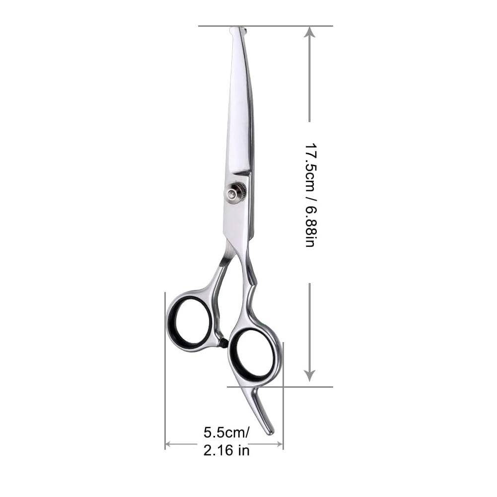 Dog Grooming Scissors Stainless Steel Curved Pet Scissors Dogs Shears Safety Round Head Pet Hair Cutting Scissors Tijeras Puppy