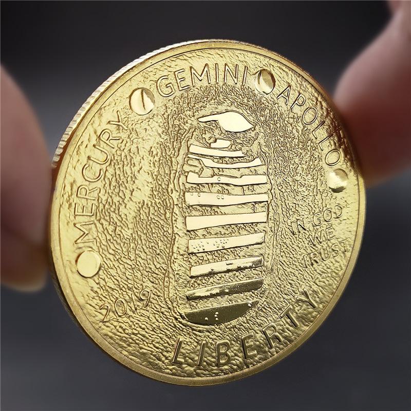 US Lunar Landing Commemorative Coin, Amazon Coin, US Gold and Silver Coins, Commemorative Badge, Wish Coin