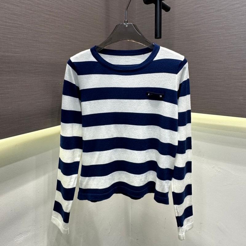 Autumn Stripe Color Block Knit Long Sleeve Top