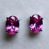 CERTIFIED Natural Pink Ruby Oval Gems Earring Pair 8.40 Ct 925 Starling Silver MY.ER-27-NS