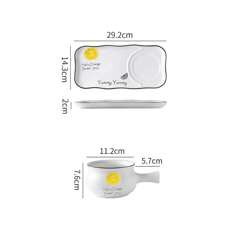 

Керамический набор посуды – Тарелки и салатники для завтрака и ужина Orange Set