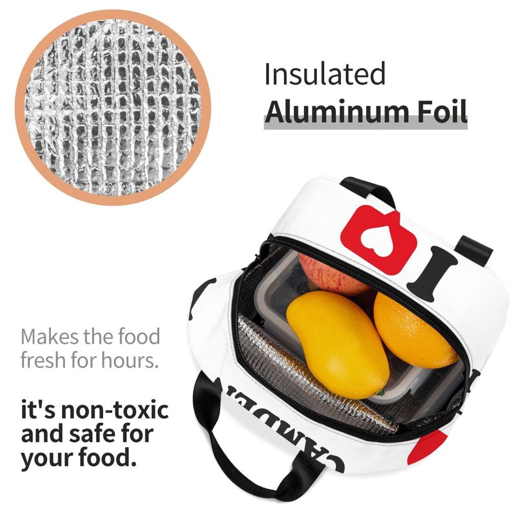 I Love Camden Insulated Lunch Bag for Kids School Cooler Thermal Food Box Tote Leakproof Lunch Boxes Container