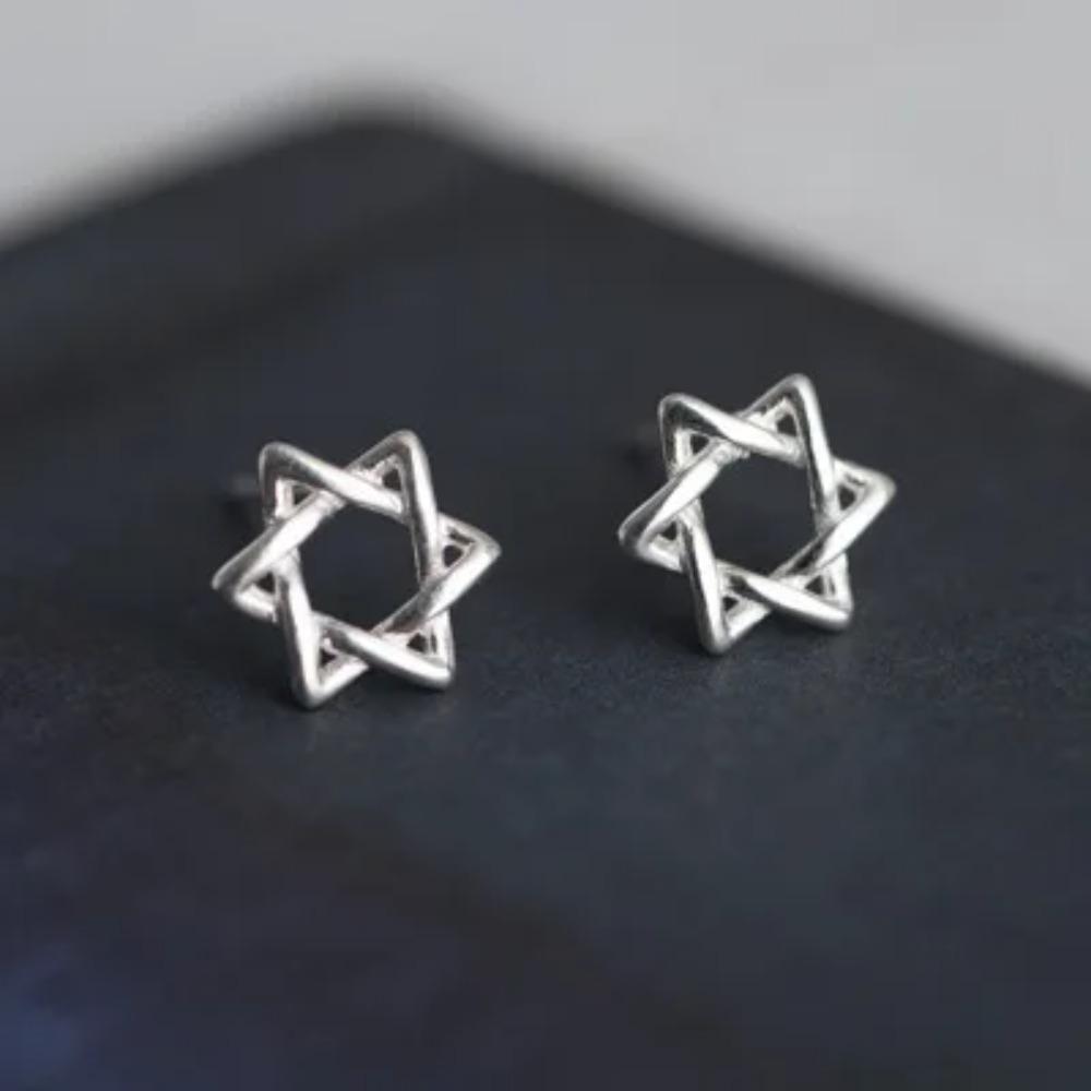 Silver Plated Korean Style Stud Earrings for Women Creative Ear Hole Design Allergy Free Fine Jewelry Accessories