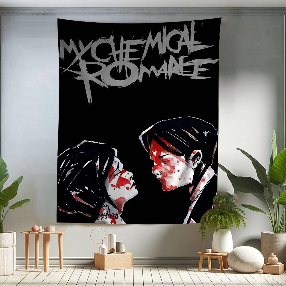 

Popular Rock Band My Cchemical Romance Anime Tapestry Hippie Flower Wall Carpets Dorm Decor Wall Hanging Home Decor 74x94cm(29x37in)