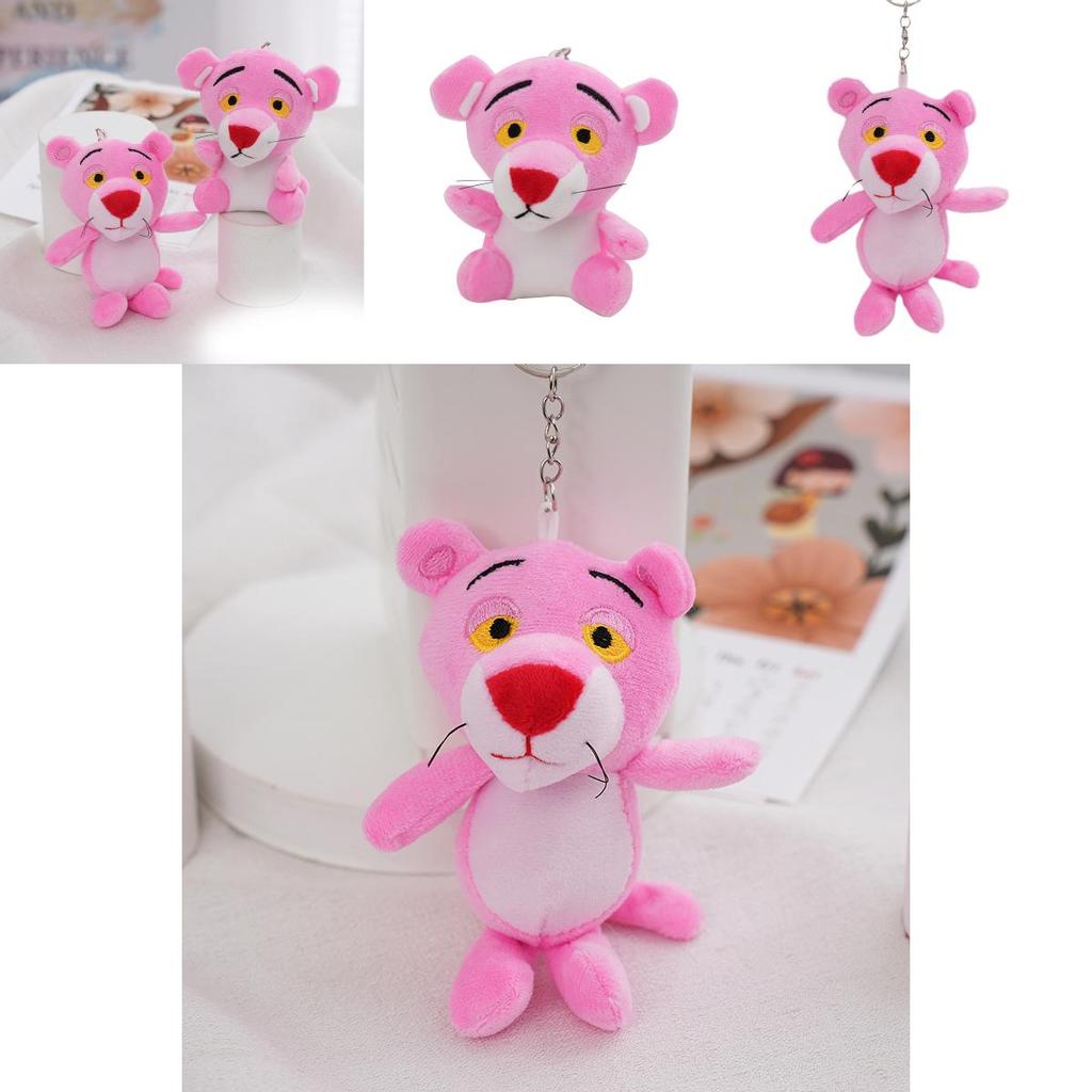 Niedlicher Pink Panther Plüschtier Schlüsselanhänger Entzückende Mini Stofftierpuppe für Mädchen
