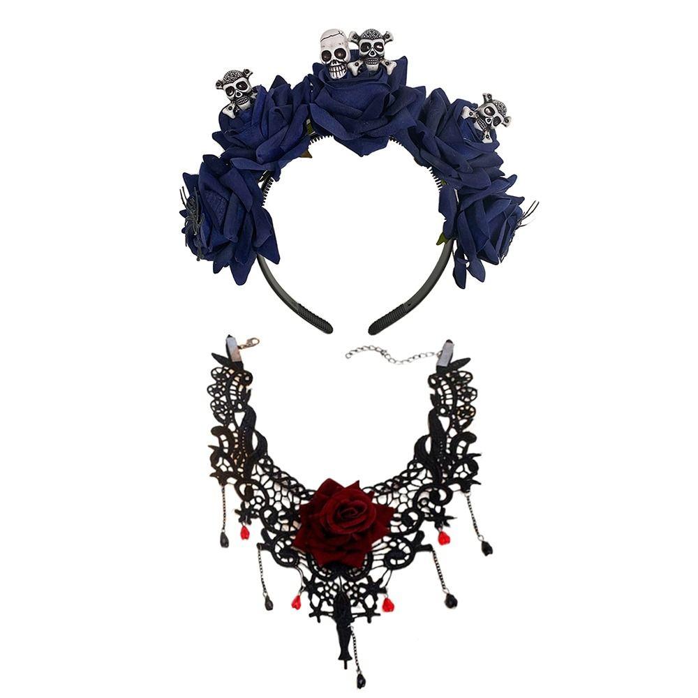 Novelty Mexican Rose Flower Crown Headband Day of The Dead Headpiece  for Women