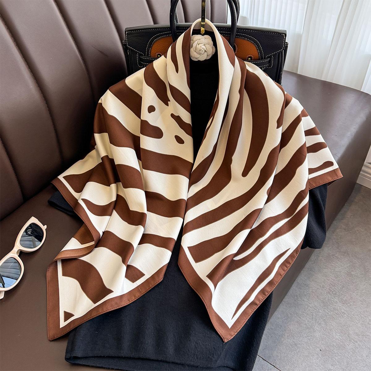 Yto Home Women's 90*90Cm Luxury Silk Square Scarf Hijab Bandana Soft Scarves Neckerchief Hair Shawl Wrap Headband 90Cm