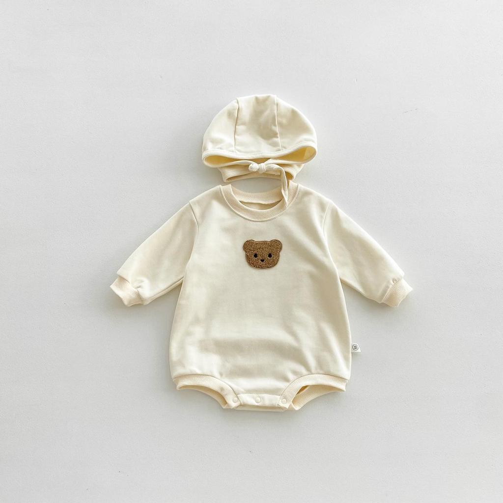 Korean Autumn Baby Romper: Cute Bear Pullover for Newborns, Boys & Girls - Ideal for Outdoor Play