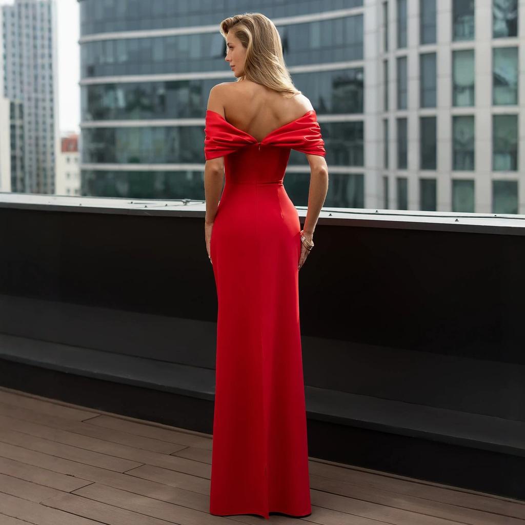 Spring and Summer New European and American Women's Clothing Sleeveless Waist One-word Collar Dress Short-sleeved Hip-wrapped Dress Long Dress
