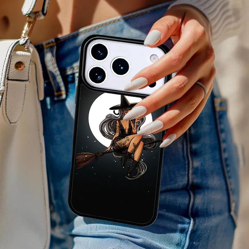 Moon Witch Horror Phone Case For iPhone 17 Air 14 15 13 12 Max Cover For Apple 16e 11 Pro Max Plus Coque