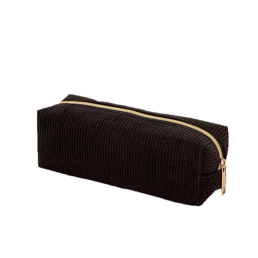 Korean-Style Corduroy Pencil Case & Makeup Bag - Newcomer Discount