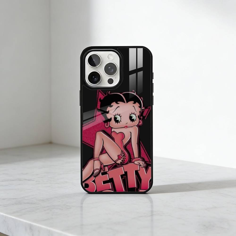 Retro B-Betty-BoopS Cartoon Phone Case For iPhone17,16,15,14,13 Plus,Pro Max Magnetic For Magsafe Wireless Charging