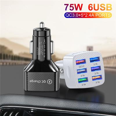 75w USB Auto Ladegerät Quick Charge 3,0 15a Schnelle Lade Power Adapter Für Samsung Huawei Xiaomi Handys Universal USB auto Ladegerät
