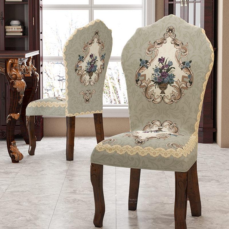 Vintage Europese Elastische Stoelhoes Hoge Kwaliteit Beschermende Stoelhoes Voor Eetkamerstoelen En Krukken Enkel Stuk
