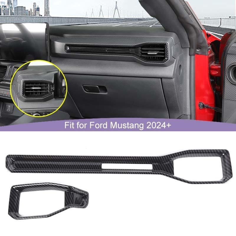 ABS Center Console Air Conditioning Vent Decoration Protective Cover Sticker Fit For Ford Mustang 2024 Up Car Interior Accessories