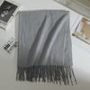 Autumn and Winter New Imitation Cashmere Scarf Female Korean Version Versatile Solid Color Shawl Dual-purpose Thickened Warm Couple Fringed Scarf