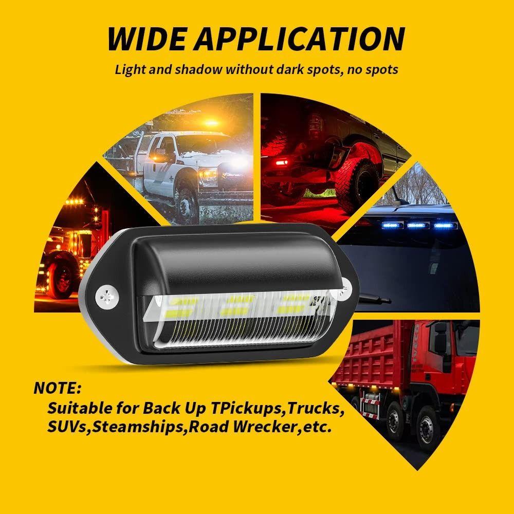 2Pcs Universal LED License Plate Light 12V-24V Side Lamp Step Bulbs Tail Lamp  Van Installation