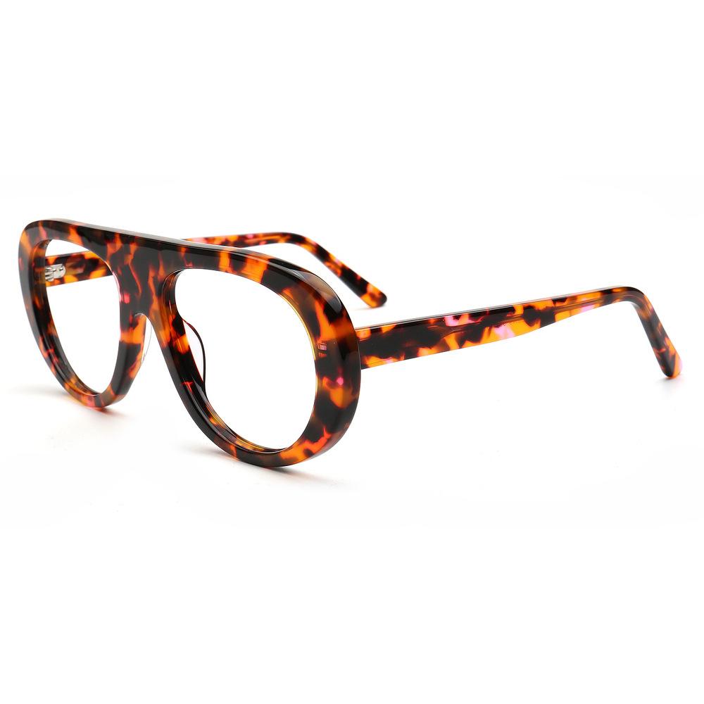 

2025 Flat Top Pilot Sunglasses Women for Men Luxury Brand Designer Handmade Acetate Punk Anti Blue Light Glasses Optical Frame