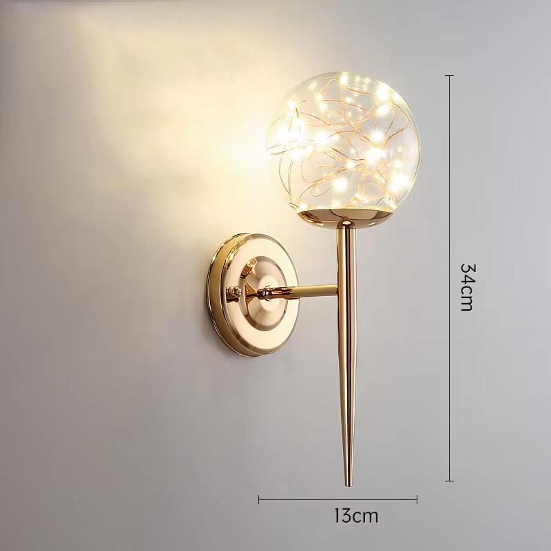 Lampă de perete modernă pentru interior, lampă de perete nordică pentru dormitor, lumină de noptieră pentru coridor, lampă de perete pentru decor acasă, fixare din sticlă, montată pe suprafață
