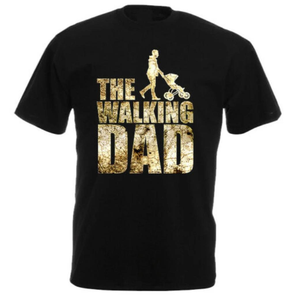 The Walking Dad Funny Parodie Papa Pram Fathers Day Gift T Shirt New 100 Cotton Short Sleeve ONeck Tshirt Casual Mens Top