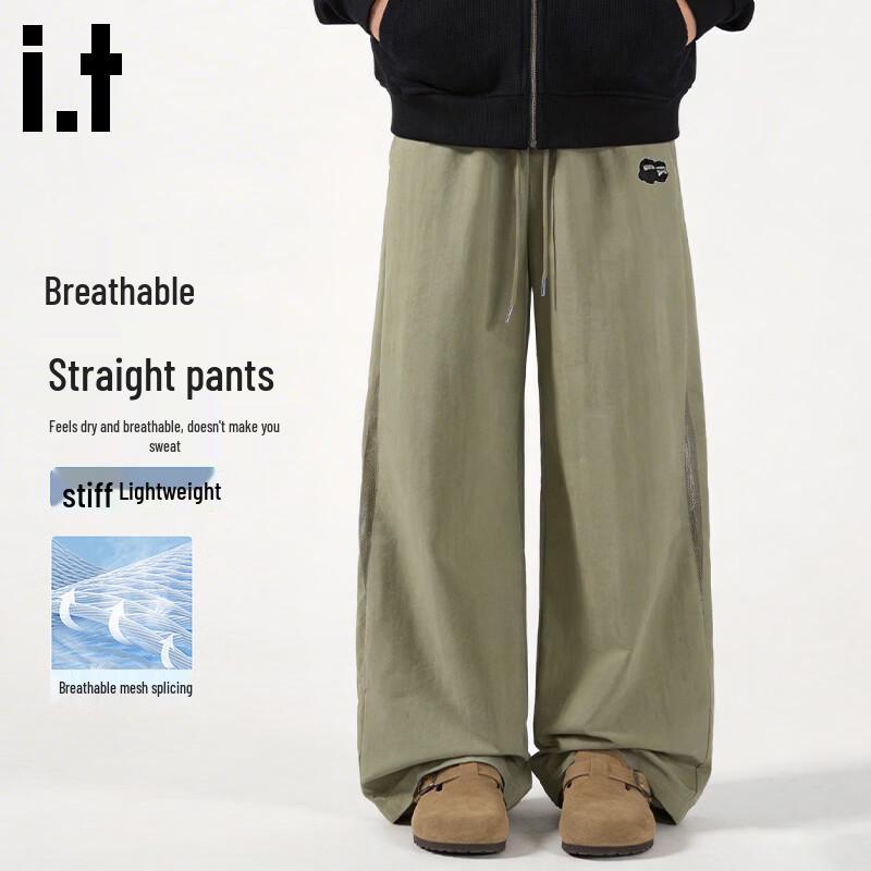 Fingercroxx Men s Summer Breathable Straight-Leg Casual Pants 2XL