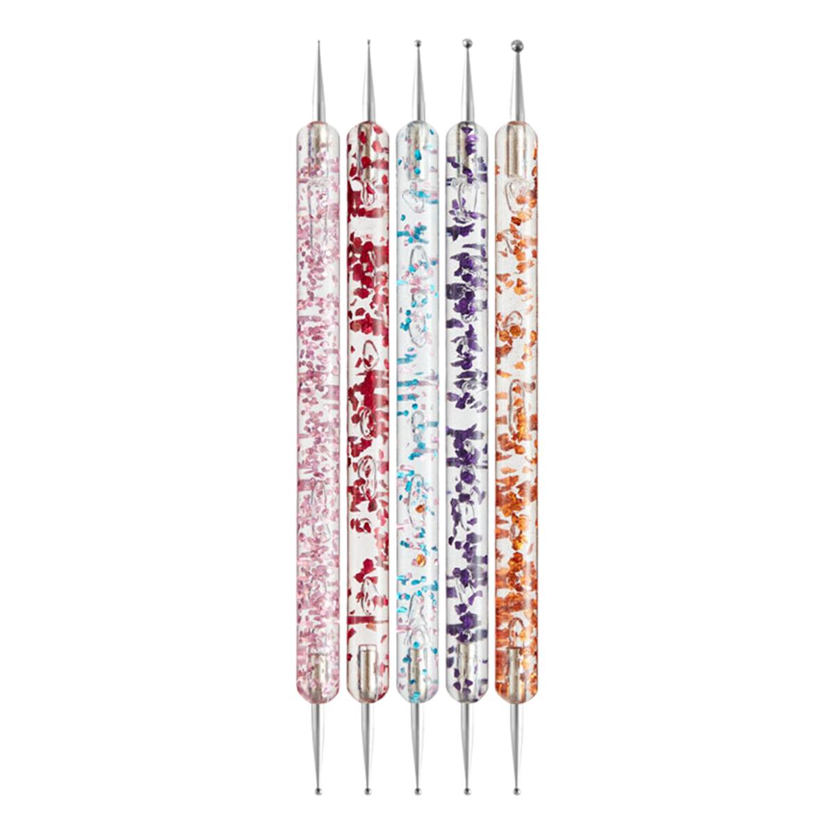 

5 шт. набор для рисования точками на ногтях, набор для самостоятельного тиснения ногтей с двойной головкой, инструменты для переноса на кальку, инструменты для дизайна ногтей 5pcs