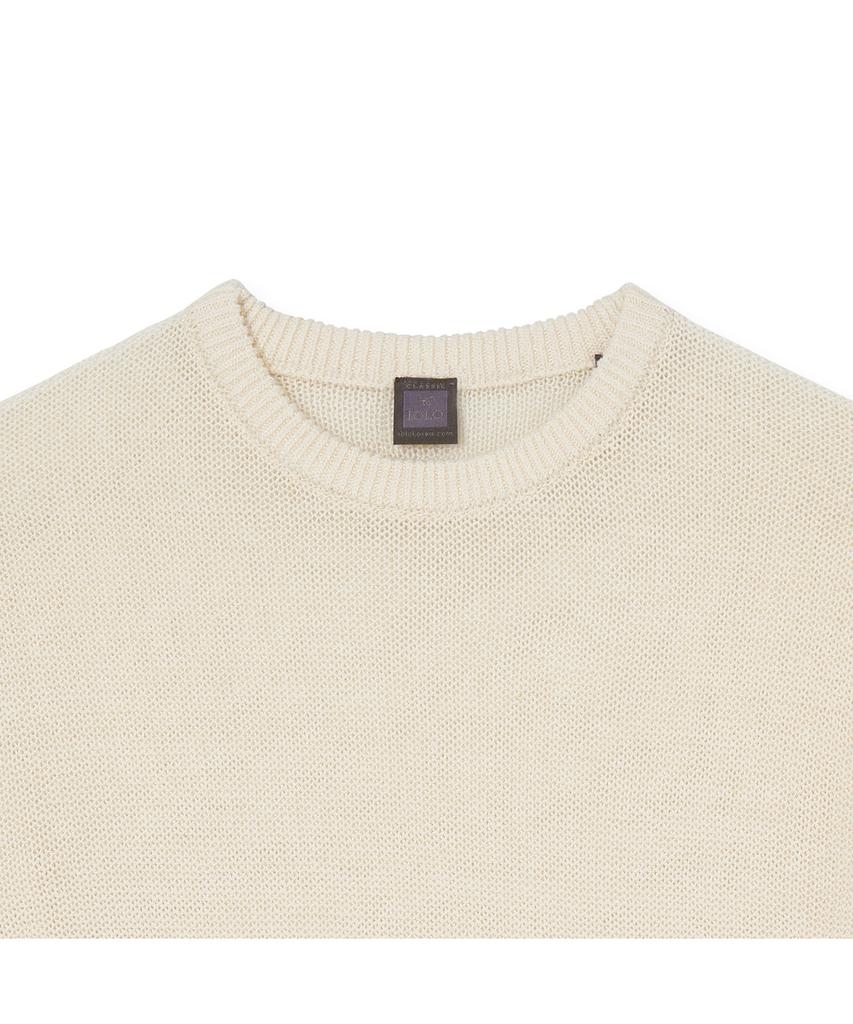 IOLO Cool Linen Half Crewneck_Ivory