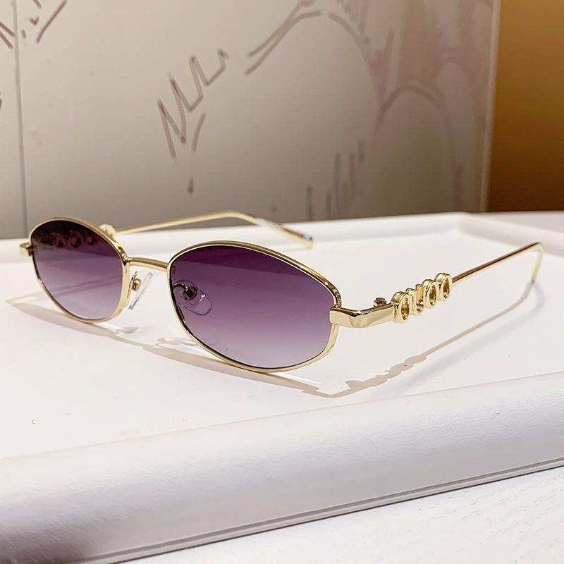 French Style Geometric Sunglasses For Men And Women With Uv400 Protection And Metal Frame