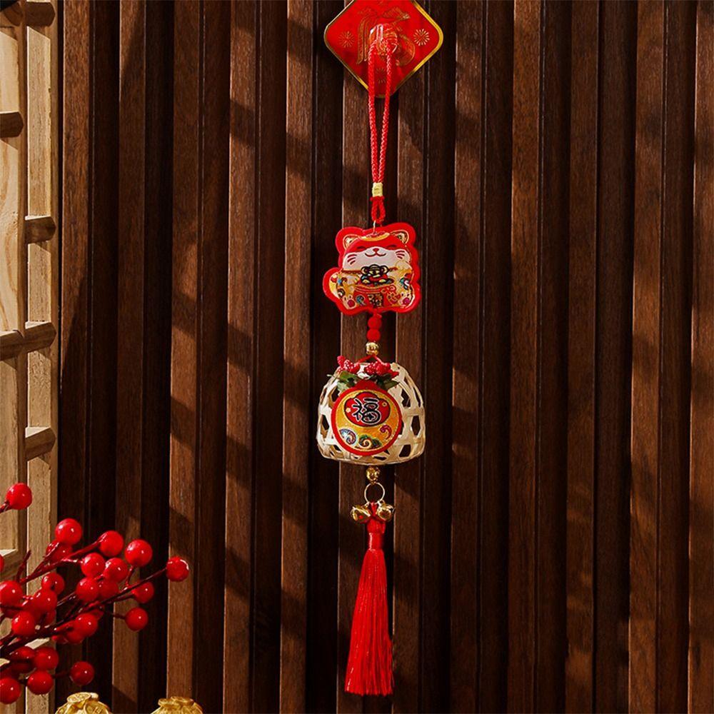 Traditional Spring Festival Decoration Pendant Reusable New Year Ornaments Red Lantern String  Door