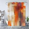 Abstract Orange Shower Curtain Burnt Orange Brown Oil Painting Watercolor Grunge Art Decor Bathroom Curtain Set with Hook