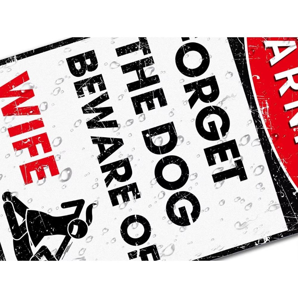 Man Cave Decor Funny Metal Signs Bar Pub Office Garage Wall Decor Forget Dog Beware Wife Aluminum Unique Decoration Item