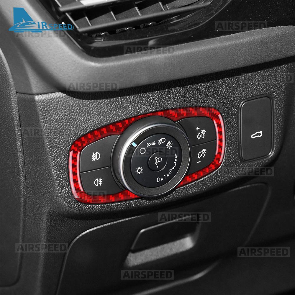 Real Soft Carbon Fiber Sticker For Ford Focus MK4/Focus ST 2019 2020 2021 2022 2023 2024 2025 LHD RHD Car Headlight Switch Frame