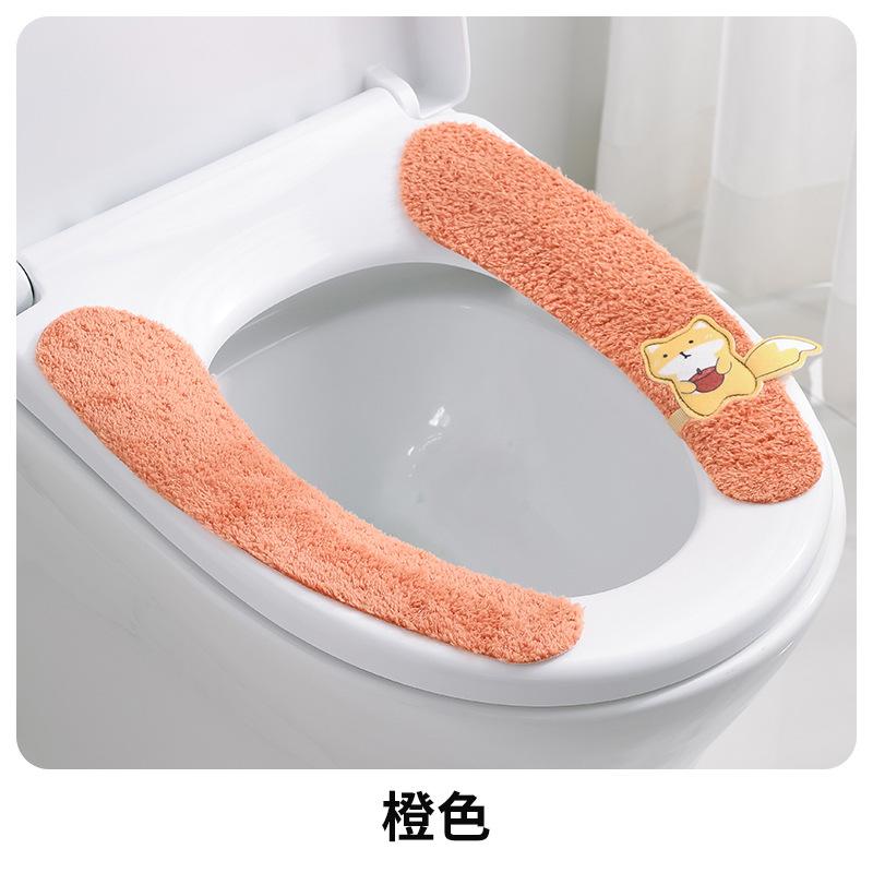 

Toilet Cushion Household Toilet Sticker Adhesive Type Toilet Cushion Four Seasons Universal Winter Toilet Cover #3306 оранжевый