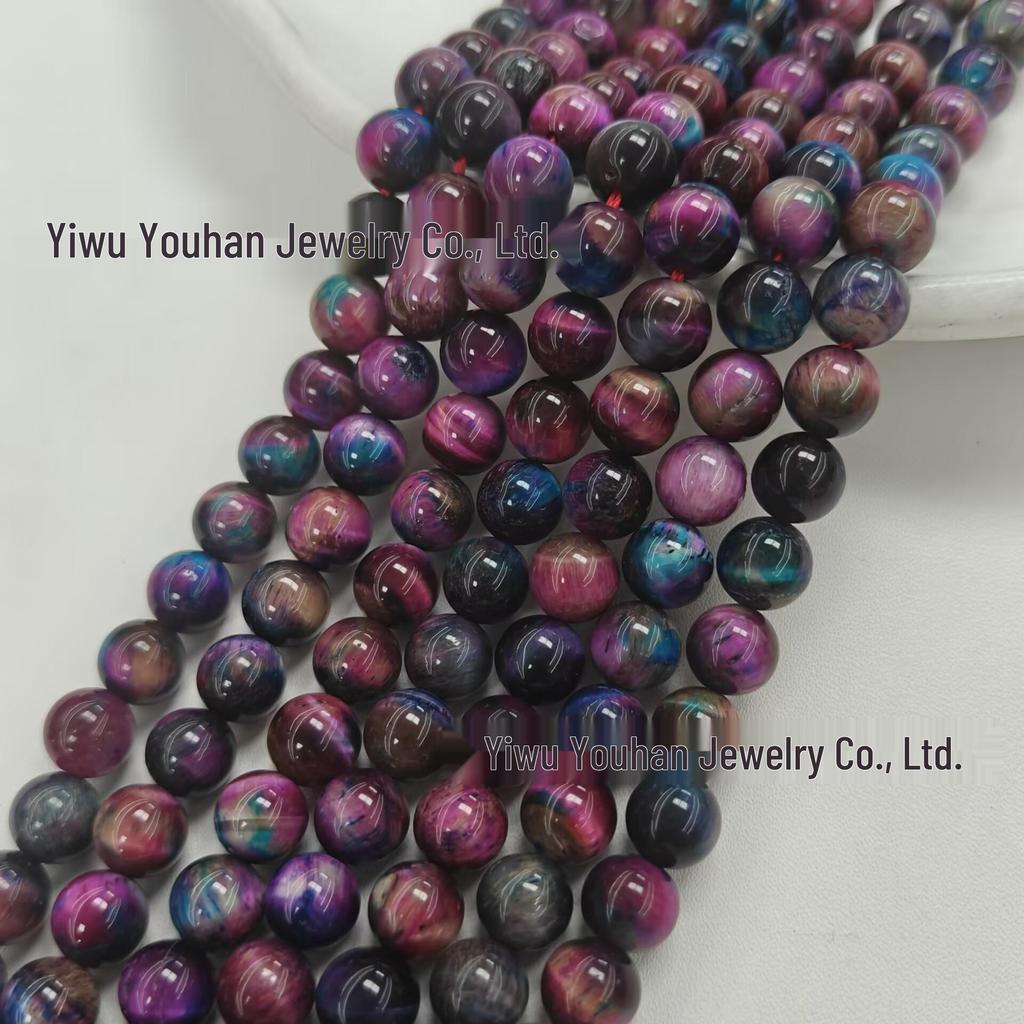 Handmade Natural Colorful Tiger Eye Stone Beaded Jewelry Accessories