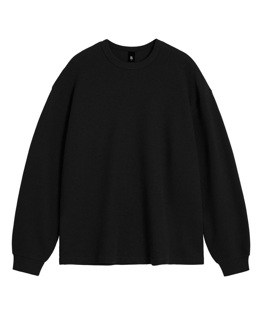 BRENSON ( Waffle ) Oversized Waffle Ribbed Long Sleeve Tee ( 4 Colors )