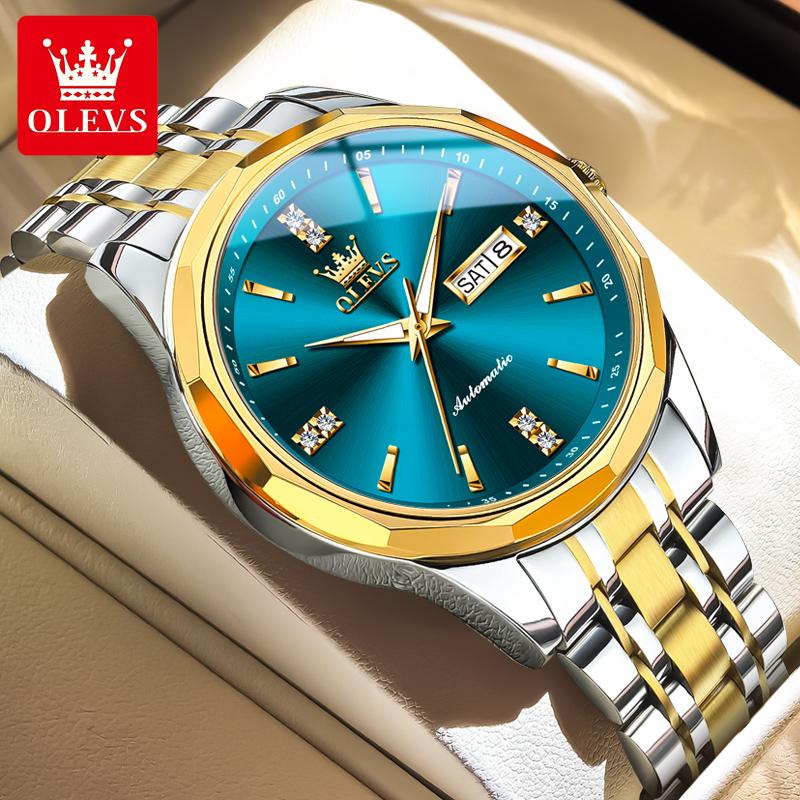 OLEVS Original Automatic Watches for Man High-end Luxury Sapphire Crystal Mirror Import Mechanical Movement Men's Business Watch