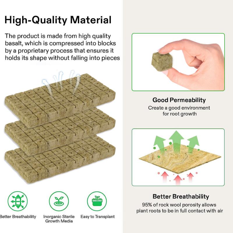 Seedling Grow Plug Sponge Block Starter Rock Wool Planting Grow Cubes Hydroponics Cuttings Garden Plant Propagation Grow Supply