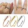Punk Anxiety Rings For Women Men Spiral Fidget Beads Ring 2024 Trend Jewelry Rotate Freely Anti Stress Stainless Steel Ring Gift