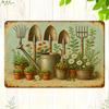 Vintage Gardening Tools Metal Sign - 20.32x30.48cm Rustic Plant Theme Decor for Indoor/Outdoor Spaces