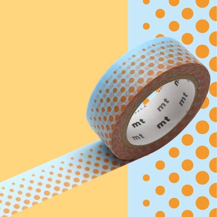 Masking Tape - MT - nuée de pois orange - Papier - Adhésif - 1 pièce