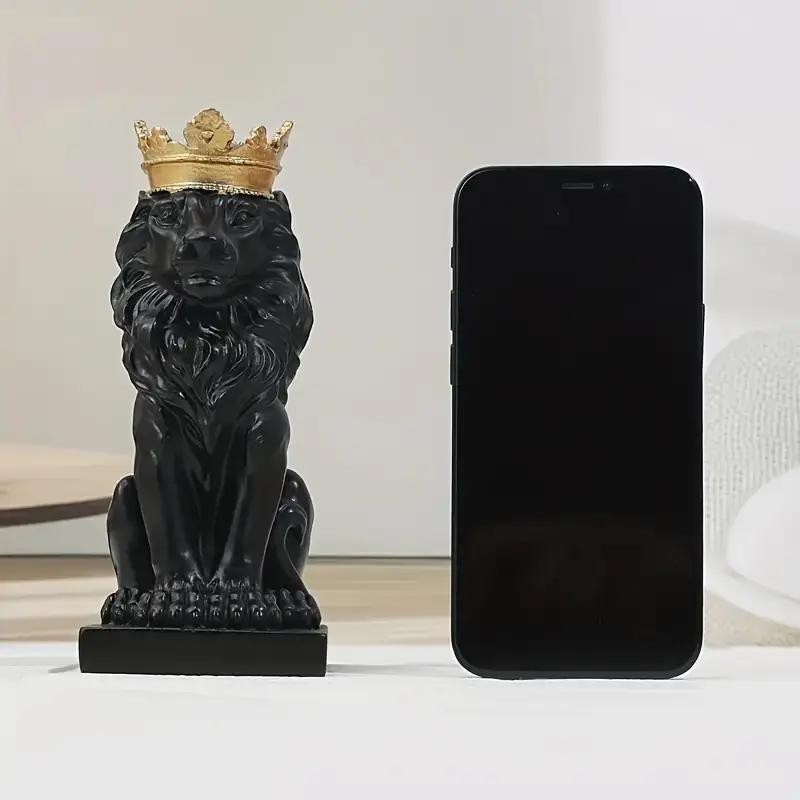 Creative Lion Statue Crown Lion Statue Handmade Art Gift Home Office Decoration Living Room Desk Home Decoration