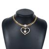 Women European Light Luxury Hollow Heart Rhinestone Necklace Simple Geometric Minimalist Hip Hop Choker For Women