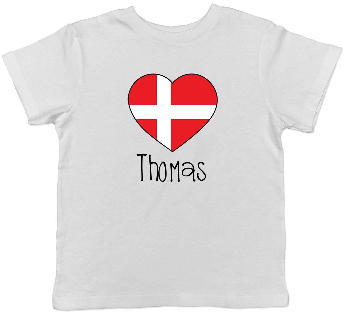 Personalised Football Denmark Flag Childrens Kids T-Shirt Boys Girls 150