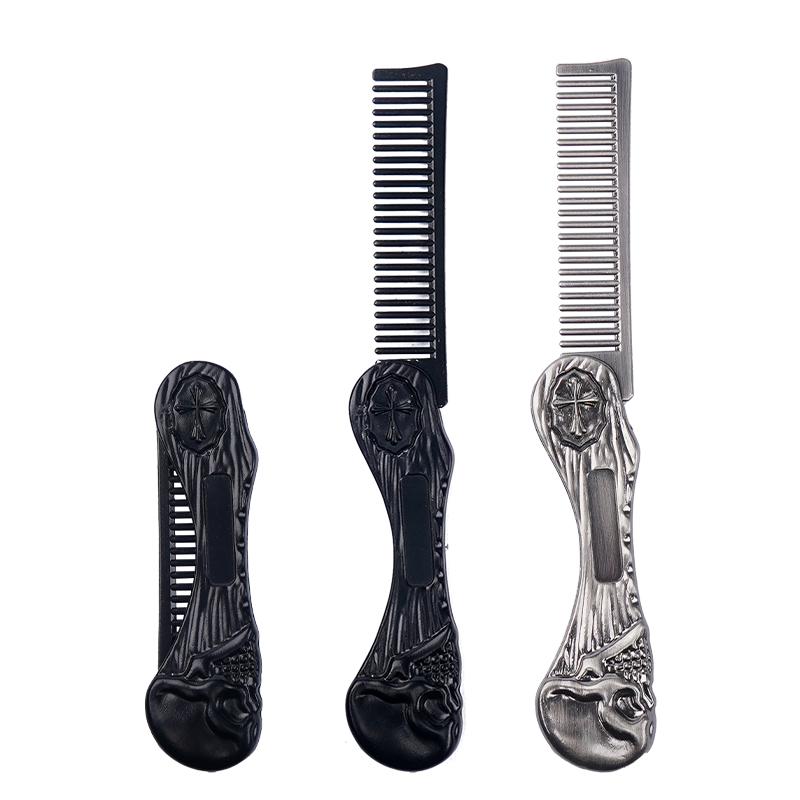 New Design Folding Comb for Men Fashion Women's Styling Comb Steel Portable Travel Home Folding Comb