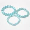 Sky Blue Cat's Eye Bracelet: Round Beads, Fresh Summer Crystal Jewelry for Women and Men