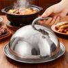 Stainless Steel Food Insulation Cover Round Plate Dish Lid Dust Cover Stainless Steel Basting Steak Cover For Picnic Meal Cook