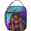 Sac à déjeuner Afro-Américaine Afro Femme Portable Isolé Boîte à Lunch Femmes Réutilisable Thermique Sacs Bento pour Voyage Pique-Nique Travail