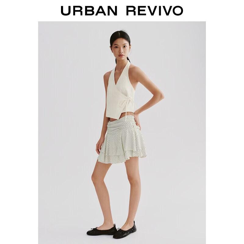 UR2026 Women s Halterneck Tie-Front Shirt M