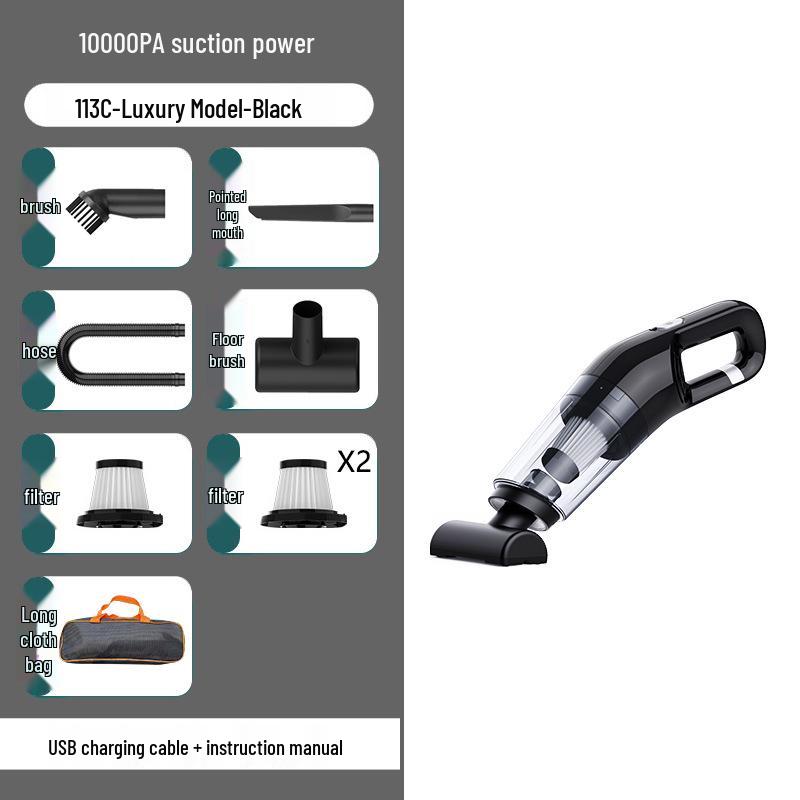 High-Power Handheld Car Vacuum with Wireless Charging, Compact Size, and Strong Suction