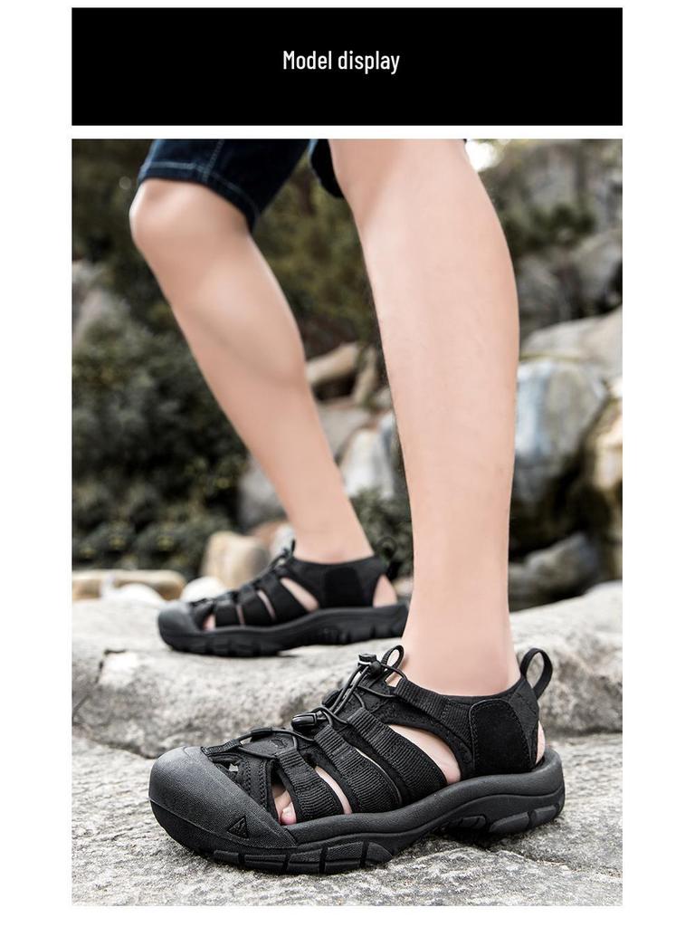 Men's Thick-Soled Closed-Toe Beach & Creek Sandals - Large-Size Outdoor Summer Footwear